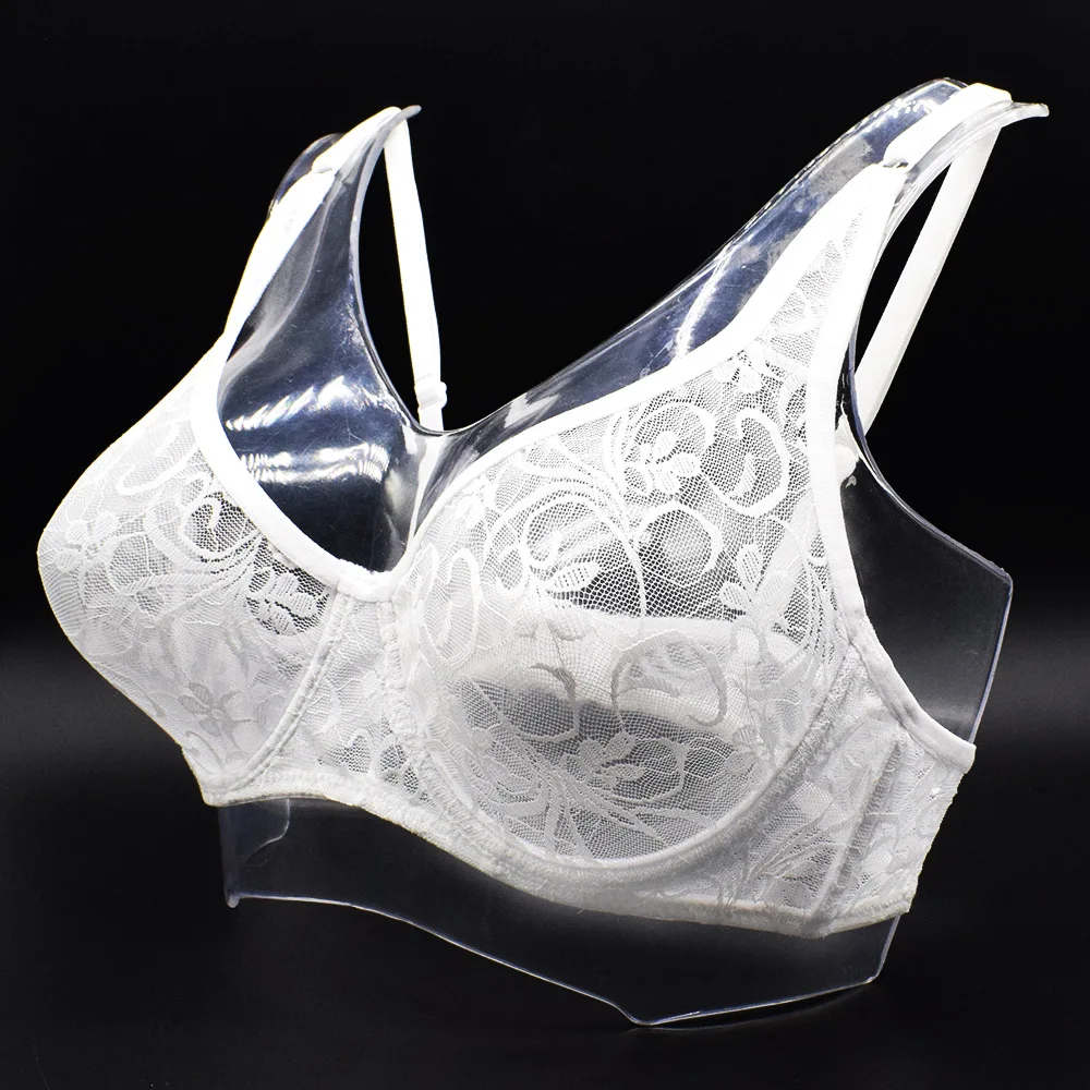 Plus Size Lace Bralette Bras For Women Hollow Out Bra Underwire Womens Underwear Tops Embroidery Mesh Lingerie Brassiere A B C D