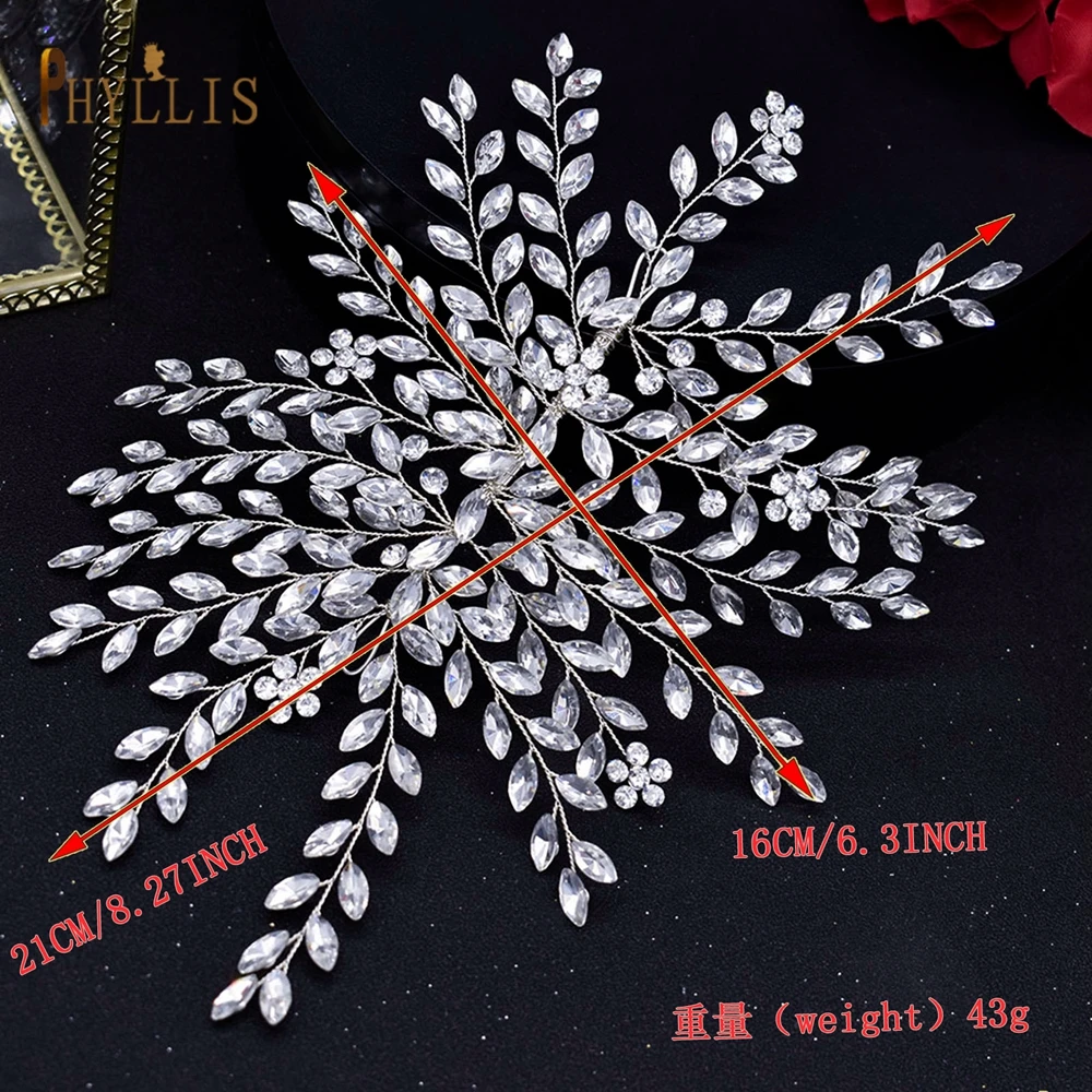 A422 Silver Bridal Hair Piece Shinny Wedding Headbands Tiaras Handmade Wedding Hair Accessories Head Jewelry Bride Headwear