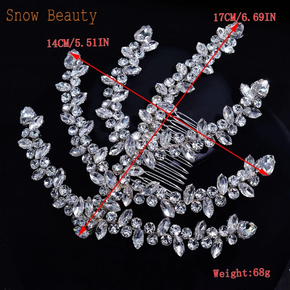 A422 Silver Bridal Hair Piece Shinny Wedding Headbands Tiaras Handmade Wedding Hair Accessories Head Jewelry Bride Headwear