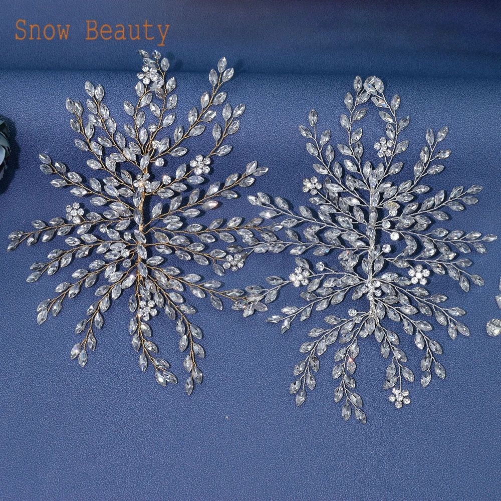 A422 Silver Bridal Hair Piece Shinny Wedding Headbands Tiaras Handmade Wedding Hair Accessories Head Jewelry Bride Headwear