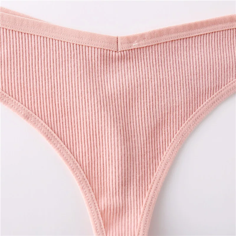 3Pcs/Set Women Cotton Thongs Panties Sexy Low Waist G-String Briefs Ladies Brazilian Lingerie Girls Breathable Intimates Bikini