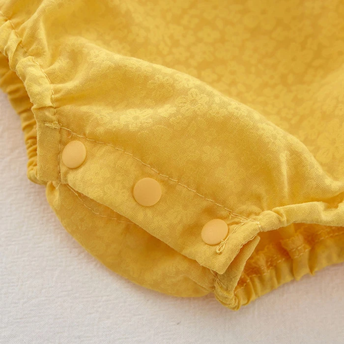 Summer Baby Girl Clothing Infant Baby Girls Jumpsuit+Hat Fly Sleeve Cotton Printing Mesh Splicing Toddler Baby Girl Romper