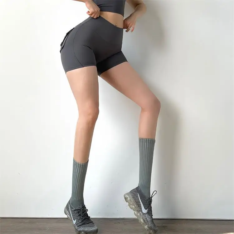 TRY TO BN Women's Sports Shorts with Pockets Butt Lifting High Waist Booty Scrunch Gym Workout Running Biker Yoga Fitness Shorts