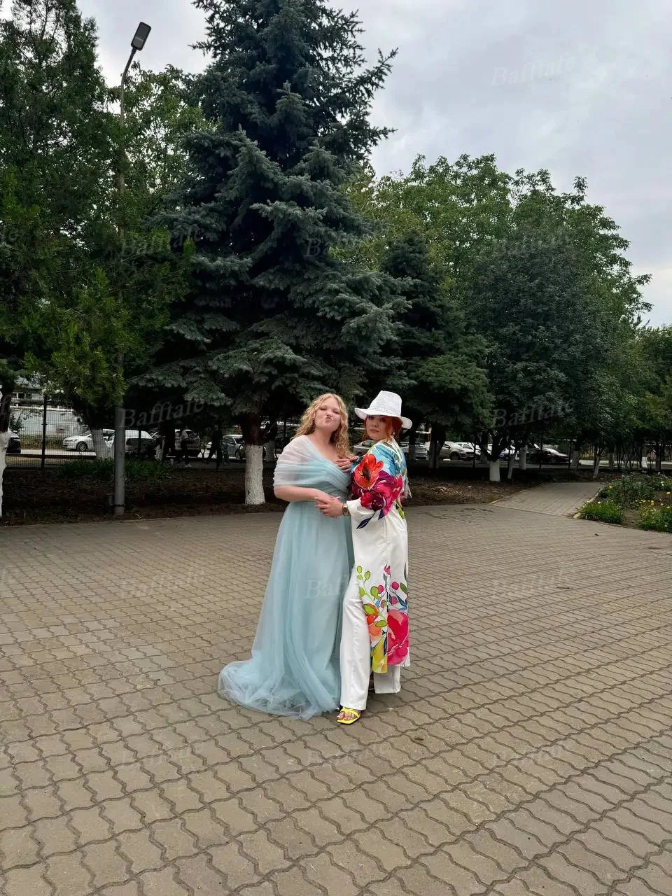 Bafftafe Customized Pink Shiny Tulle Prom Dresses Off Shoulder Long Puff Sleeve Evening Party Gowns Slit Women Wedding Dress