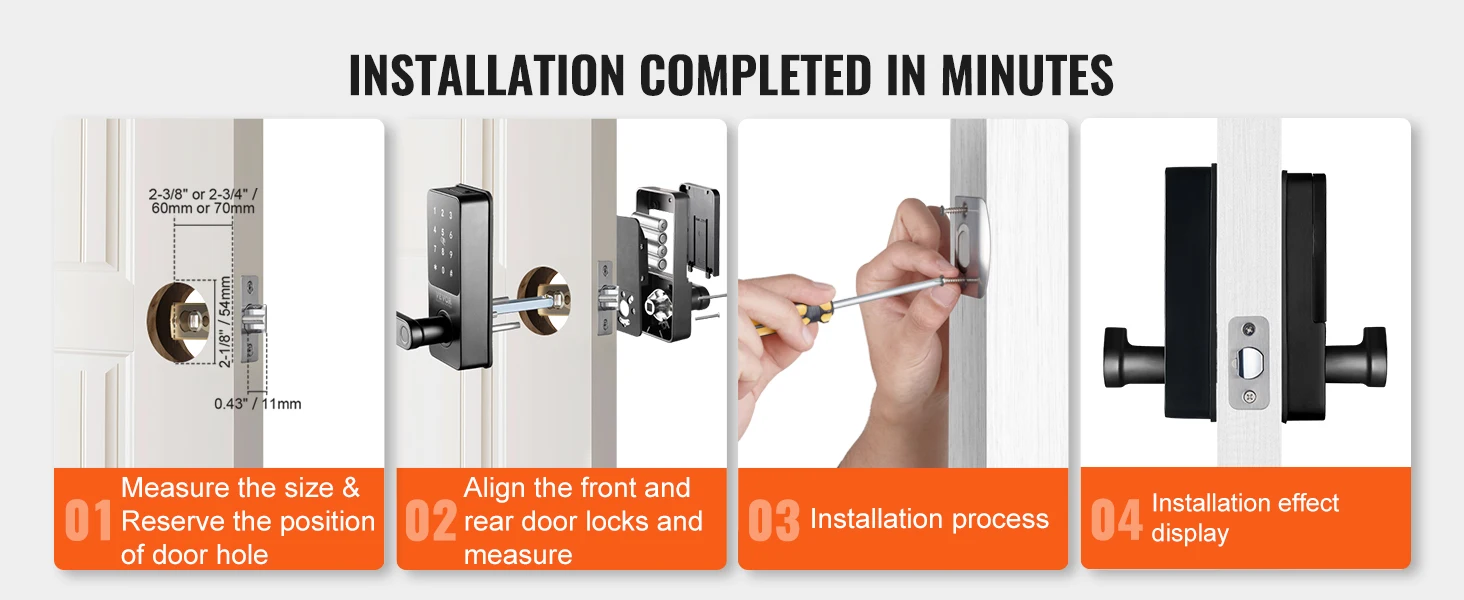 SucceBuy Smart Lock 5 in 1 Smart Door Knob Fingerprint Deadbolt with App Control Bluetooth Smart Lock Keyless Entry Door Lock