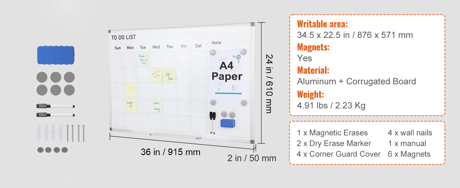 SucceBuy Rolling Magnetic Whiteboard Double-Sided Mobile Whiteboard 360° Reversible Adjustable Height Dry Erase Board for School