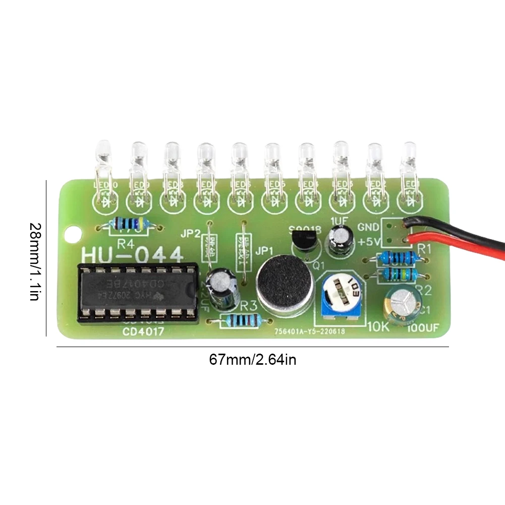 Voice Activated LED Water Light Kit CD4017 Color Light DIY Electronic Kit Teaching Training Module