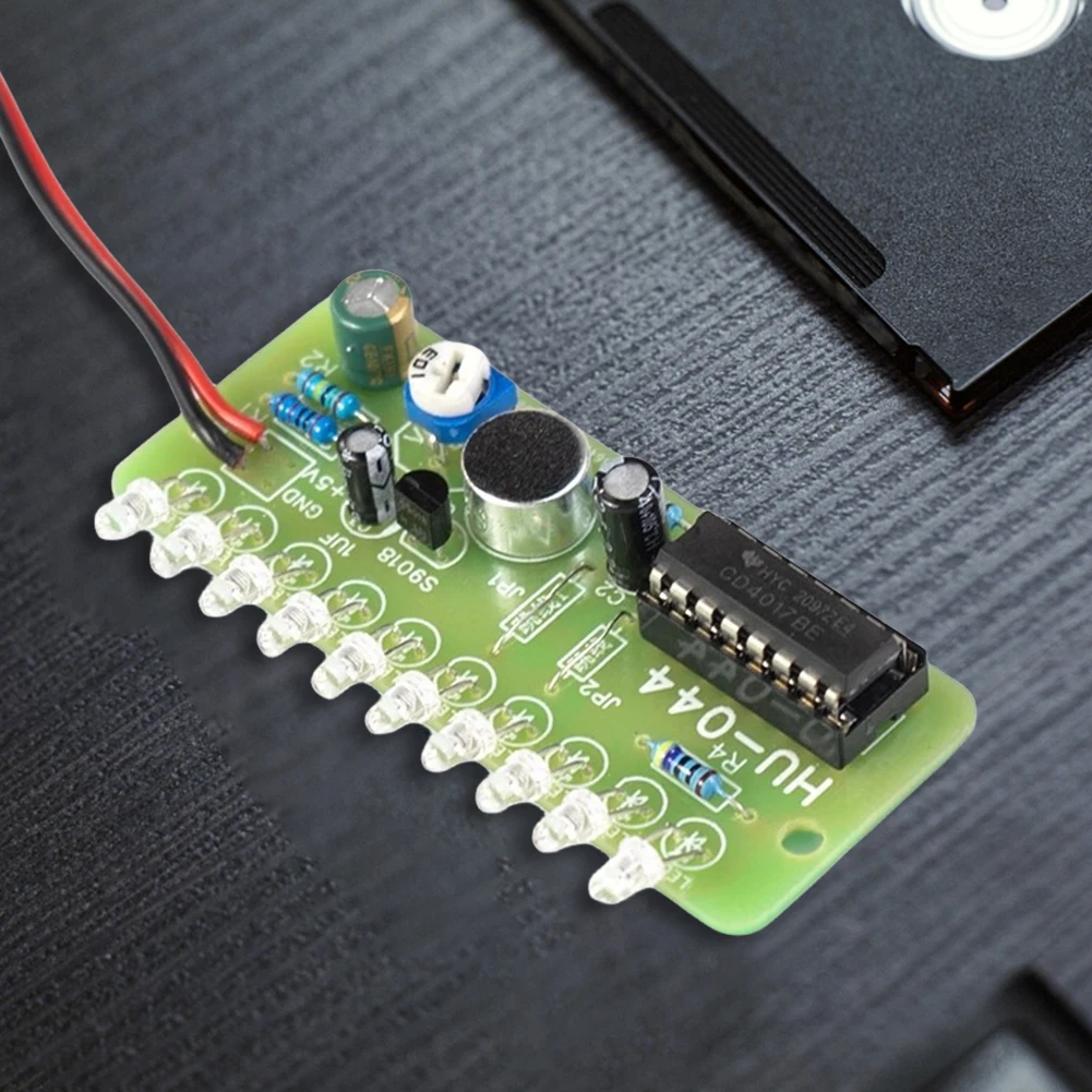 Voice Activated LED Water Light Kit CD4017 Color Light DIY Electronic Kit Teaching Training Module