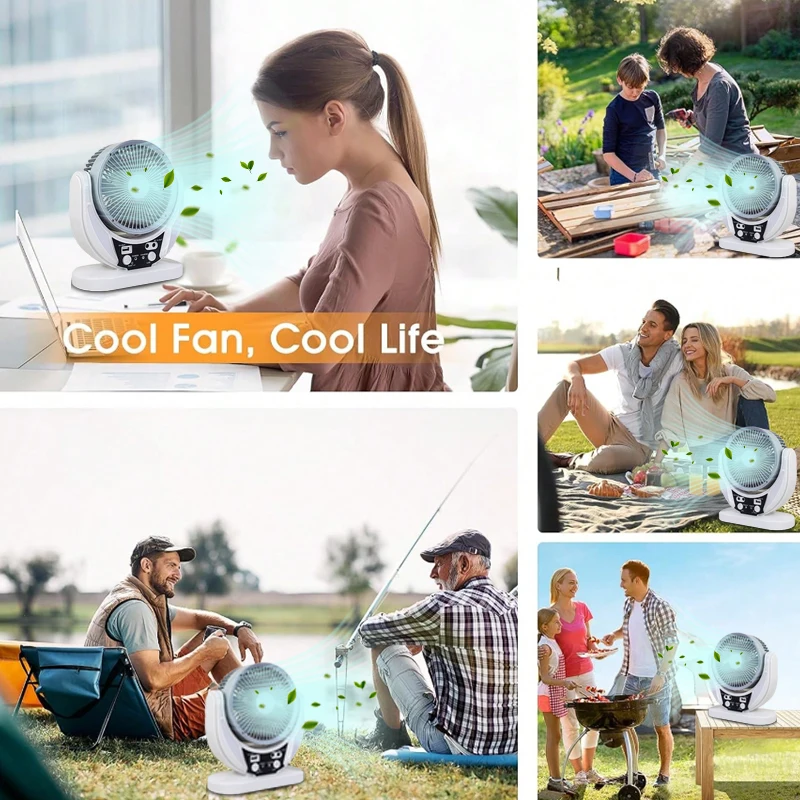 2pcs solar-powered multifunctional fan, LED emergency light bulb, USB charging, night light feature, can charge mobile phones