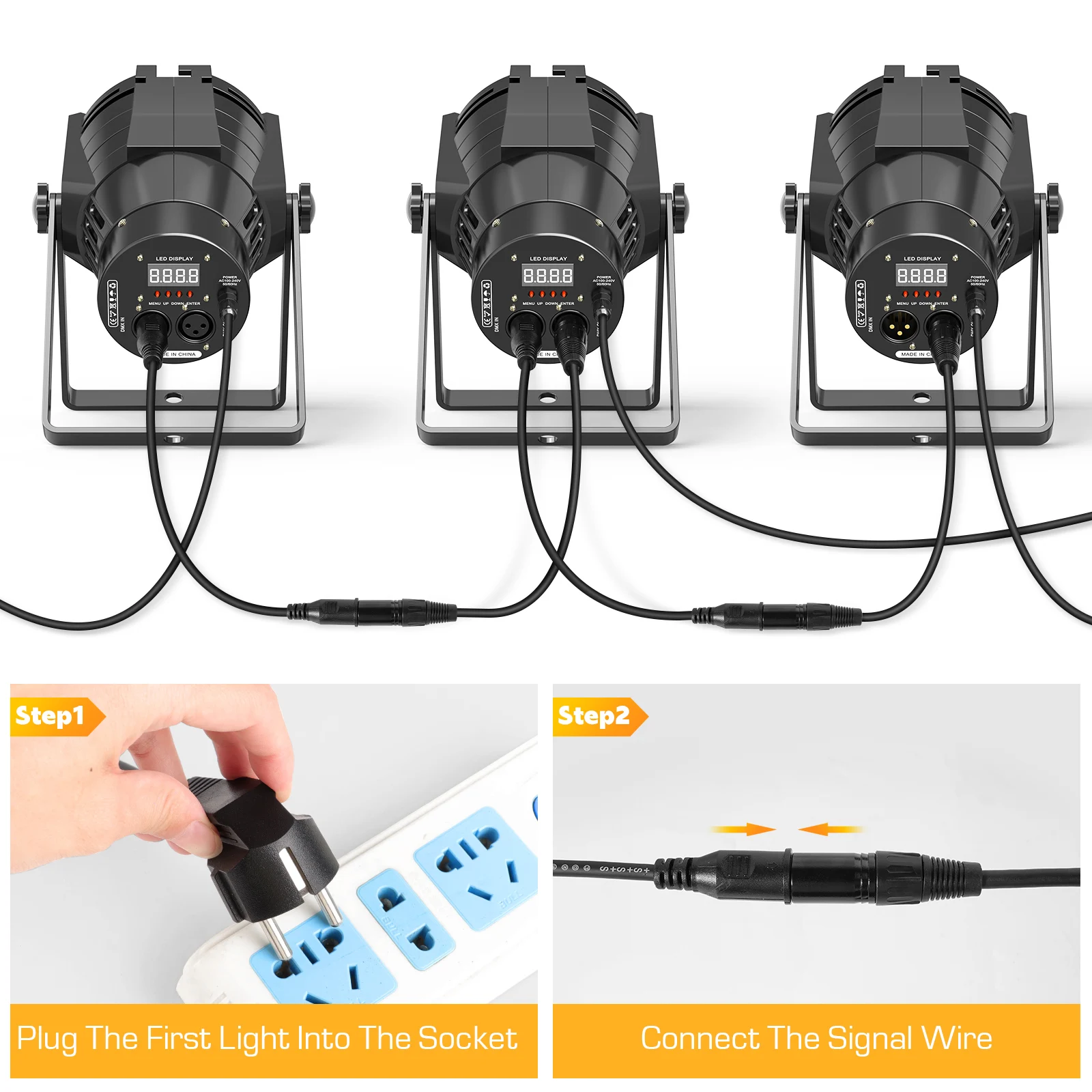 U'King 2PCS 80W Direct Broadcast Par Light Normal White+Warm White COB Wedding Performance Film Live Fill Light Stage Light