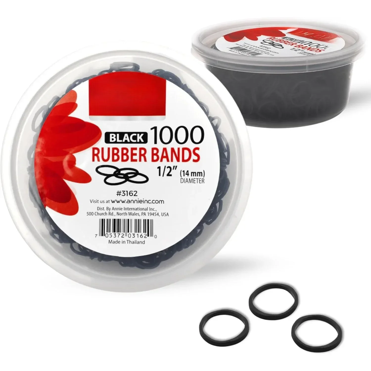 1000 RUBBER BANDS 1/2" #BLACK