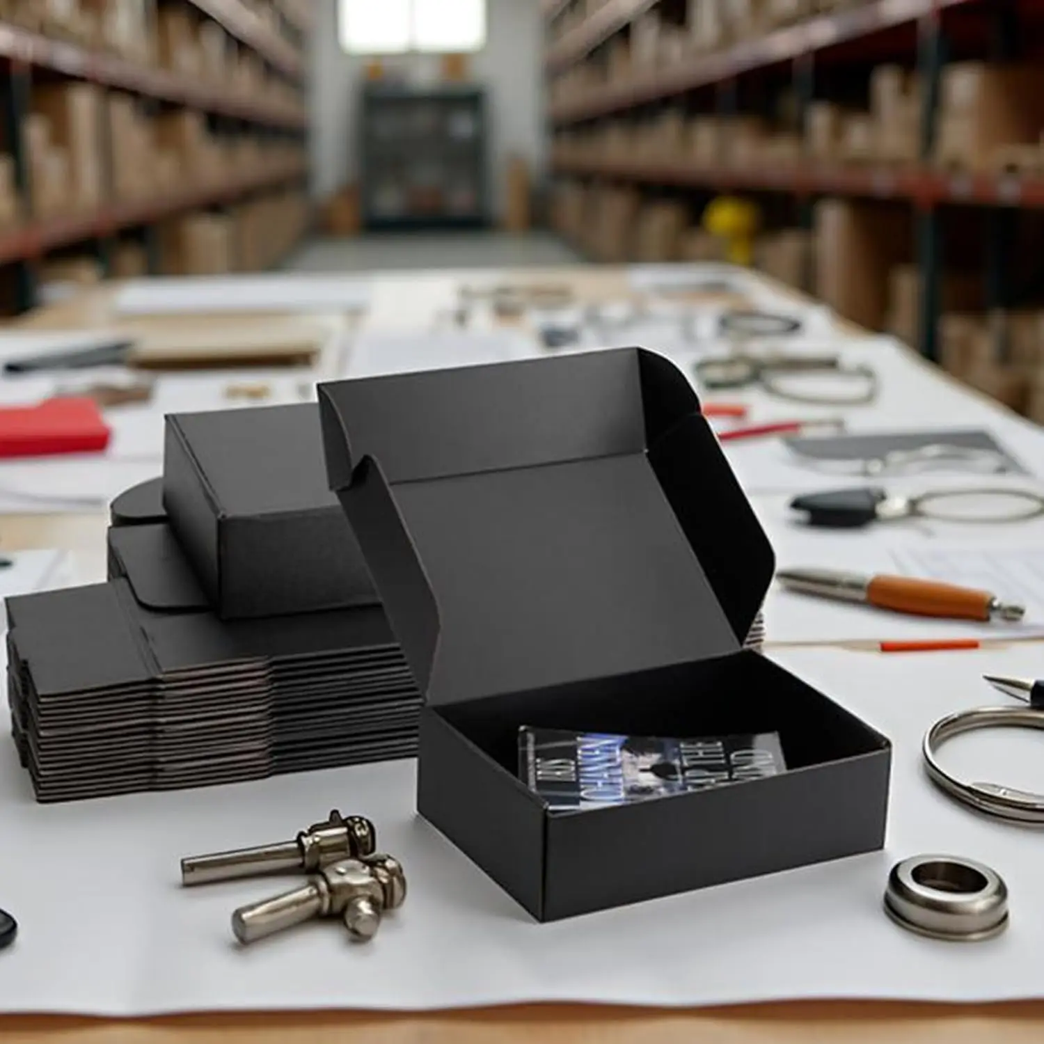 50pcs 6x4x2 Inches Small Shipping Boxes,Black Mailer Corrugated Cardboard Boxes for Shipping Packaging Mailing Products