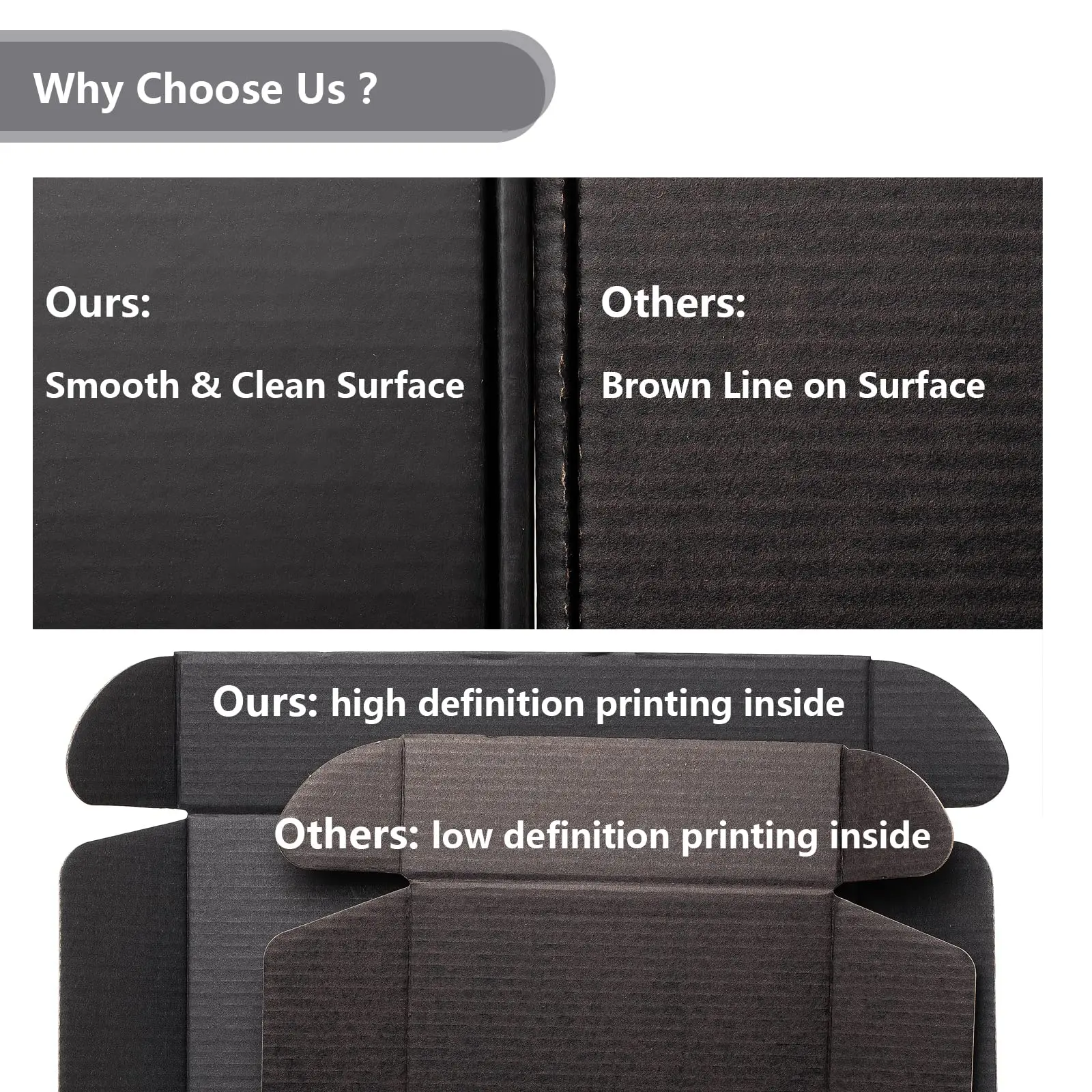 50pcs 6x4x2 Inches Small Shipping Boxes,Black Mailer Corrugated Cardboard Boxes for Shipping Packaging Mailing Products
