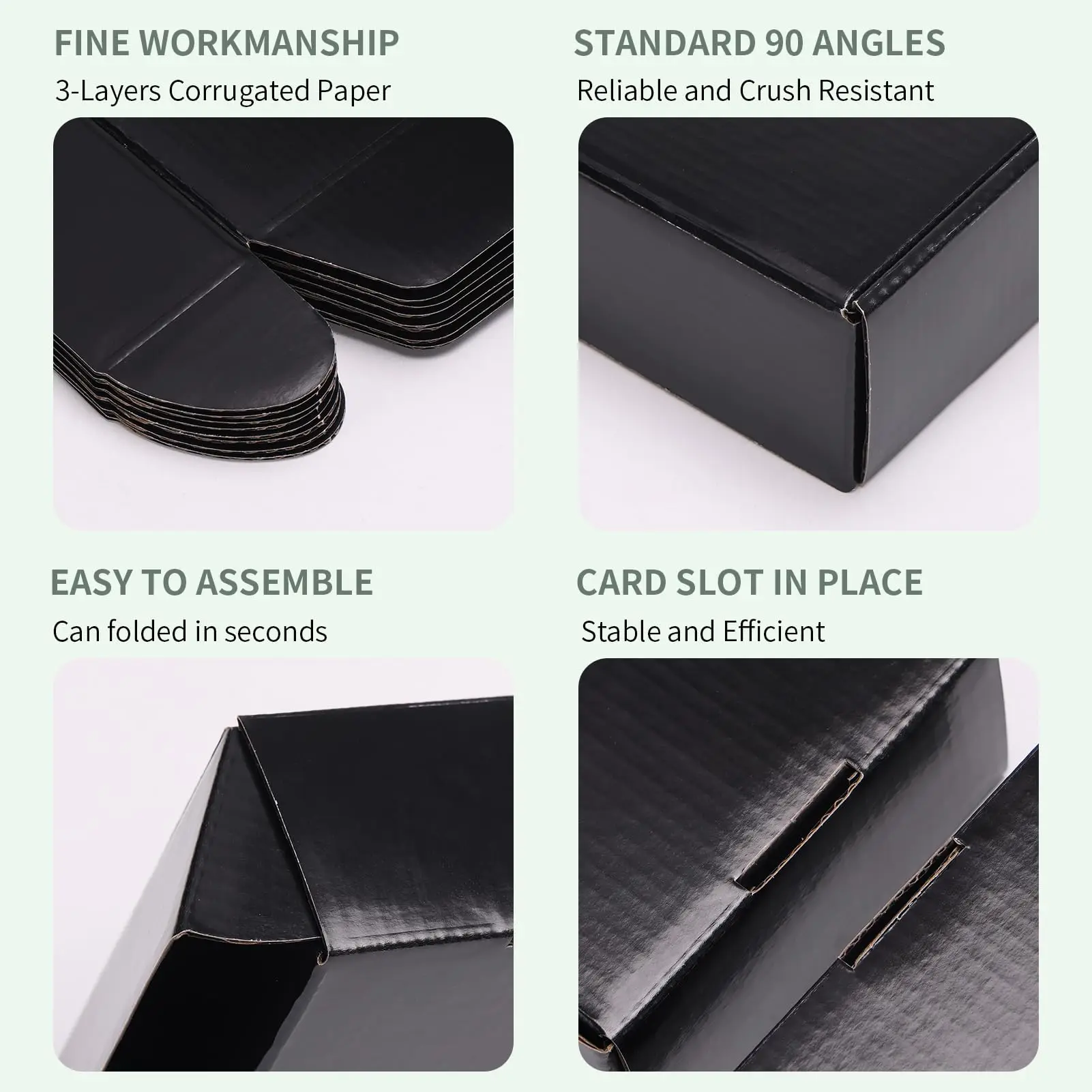 50pcs 6x4x2 Inches Small Shipping Boxes,Black Mailer Corrugated Cardboard Boxes for Shipping Packaging Mailing Products