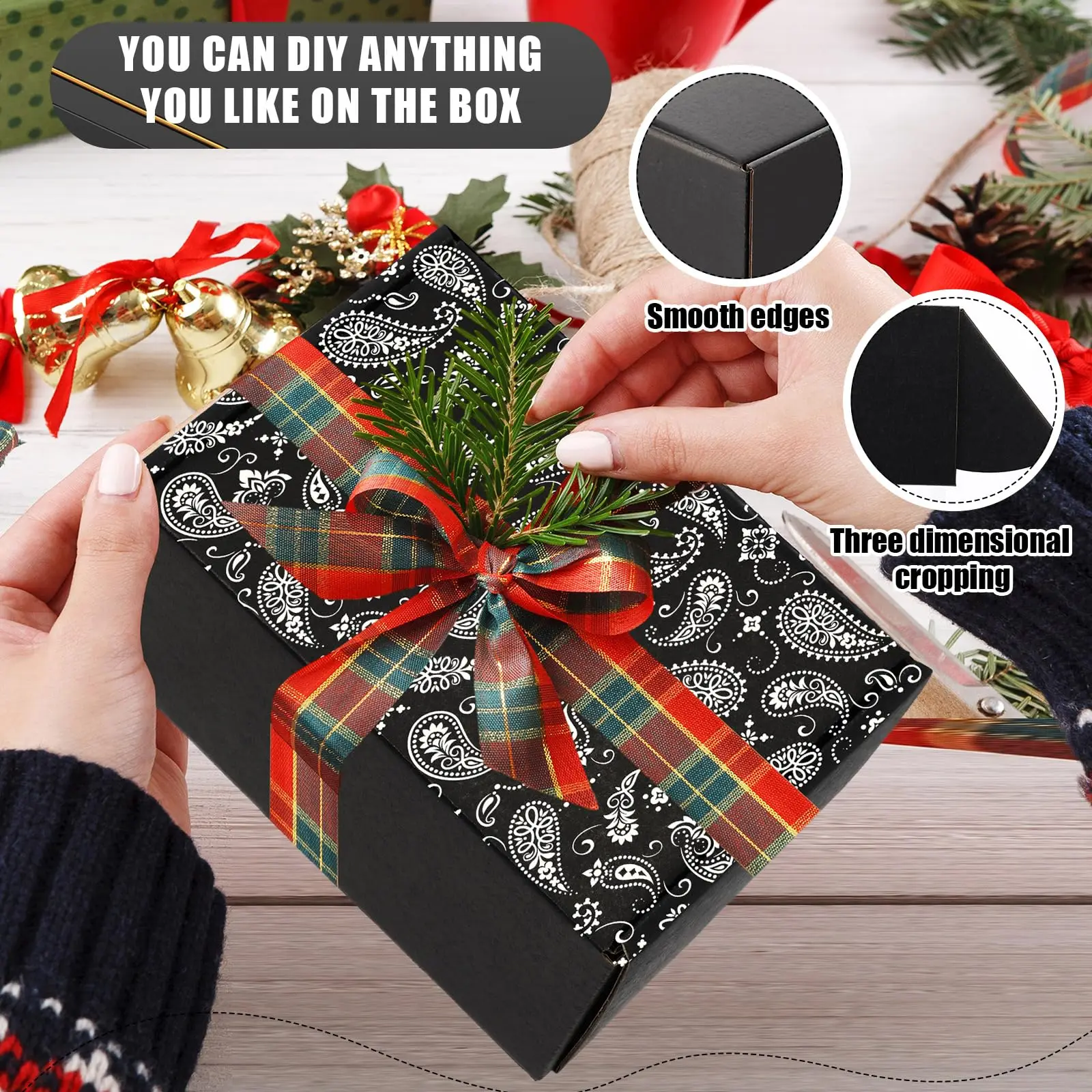 50pcs 6x4x2 Inches Small Shipping Boxes,Black Mailer Corrugated Cardboard Boxes for Shipping Packaging Mailing Products