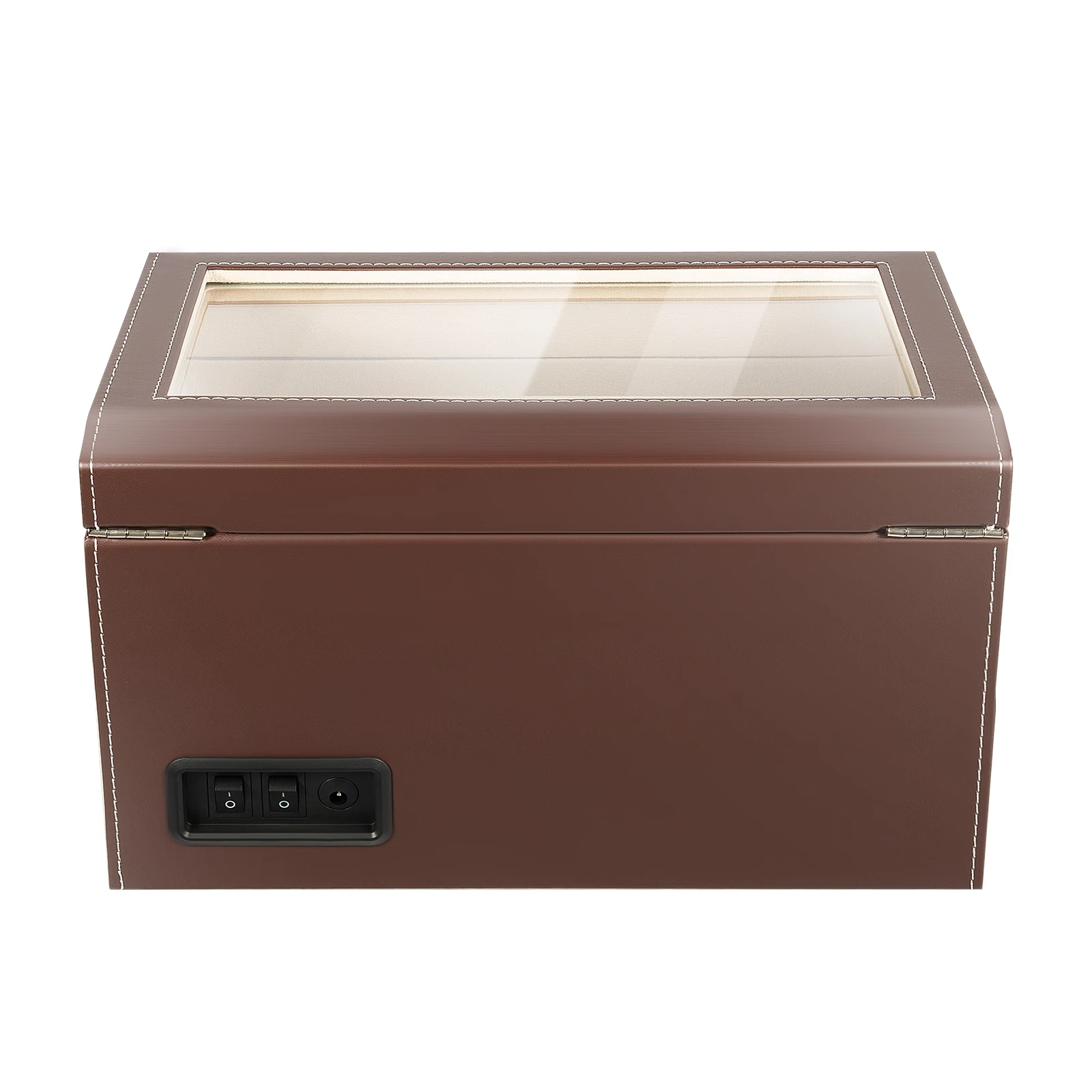 4+6 Brown/Black Watch Winder Automatic Rotation Leather Storage Watch Display Box Case Holder for Store Display, Home Decoration