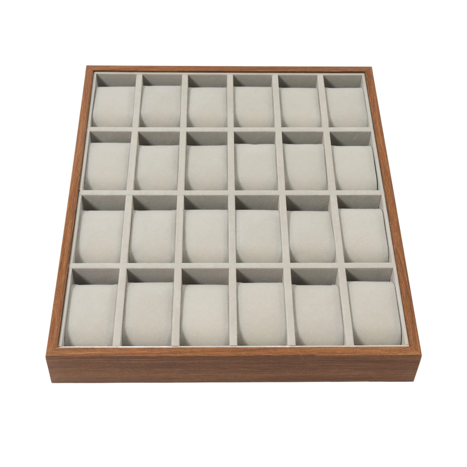 24 Slots Watch Box Organizer for Men Black Watch Holder Stand Display Storage Case