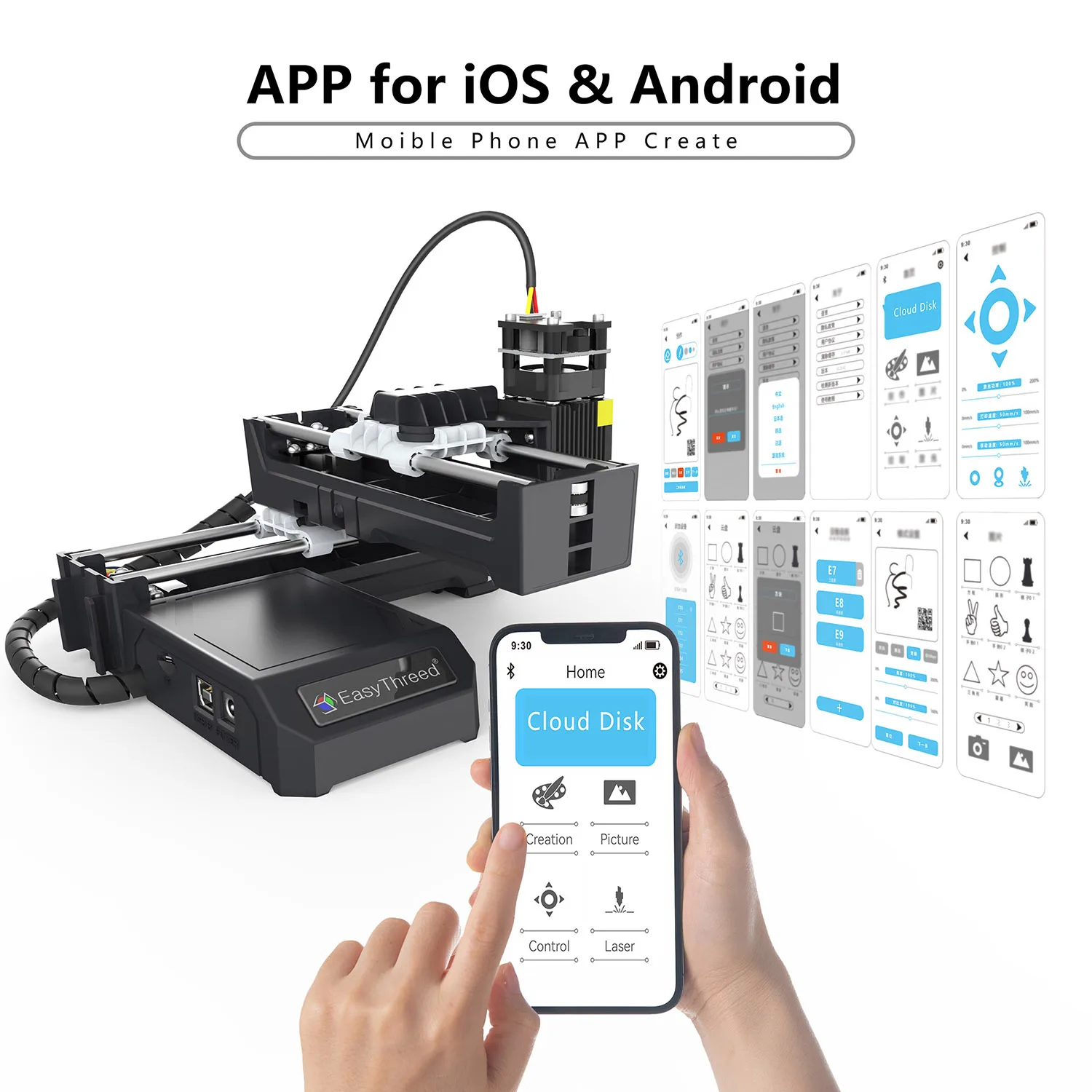 Portable Laser Engraving Machine for Wood Acrylic Leather Bluetooth USB APP Control 2W CNC US EU Local Shipping Poland Warehouse