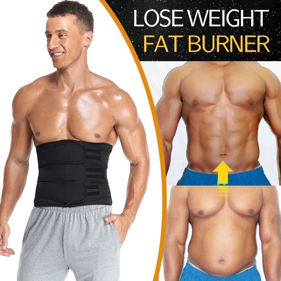 Men Waist Trainer Slimming Body Shaper Fitness Belt Weight Loss Fat Burning Sport Girdle Sweat Trimmer Workout Cincher Shapewear