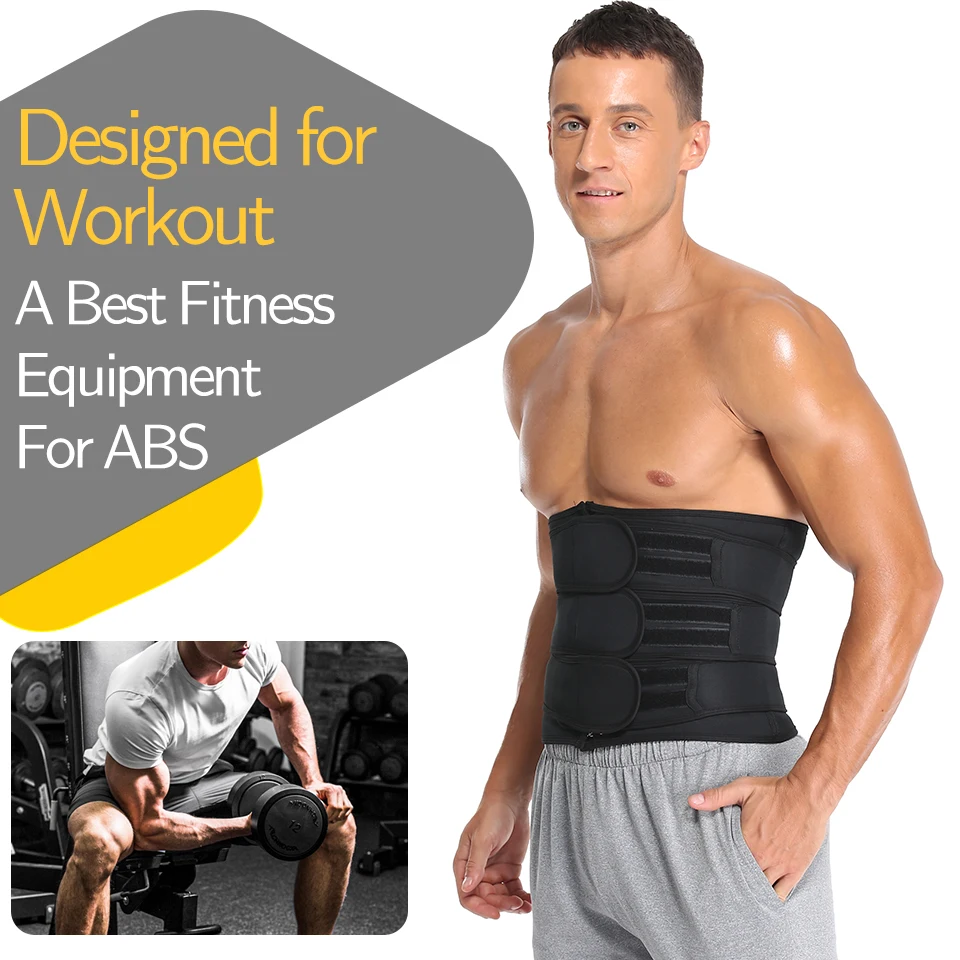 Men Waist Trainer Slimming Body Shaper Fitness Belt Weight Loss Fat Burning Sport Girdle Sweat Trimmer Workout Cincher Shapewear