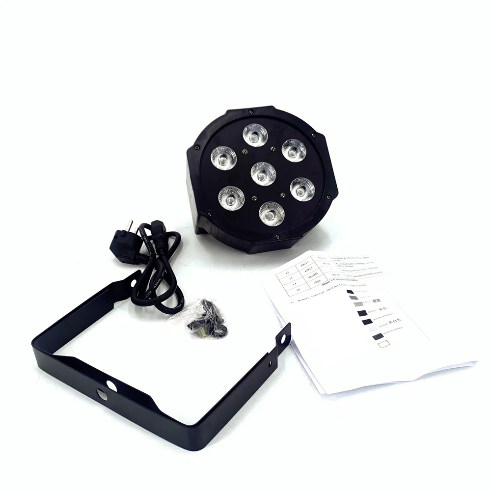 4PCS 7x18W LED Flat SlimPar RGBWA UV Light 6in1 LED Wash DJ Light Stage Dmx512 Stage Lighting