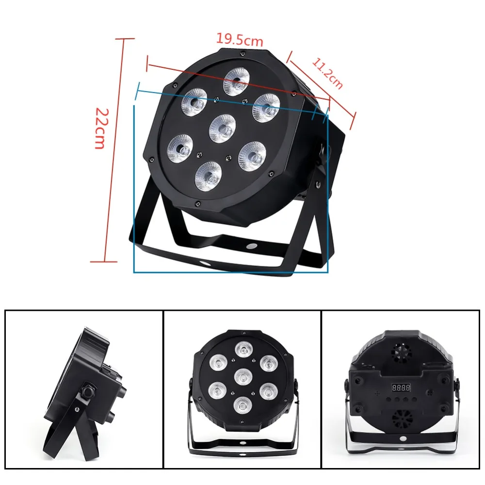 4PCS 7x18W LED Flat SlimPar RGBWA UV Light 6in1 LED Wash DJ Light Stage Dmx512 Stage Lighting