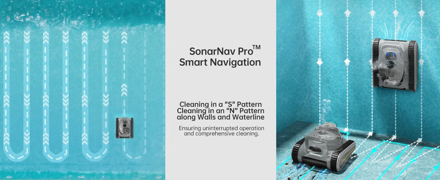 (2025 New) Seauto Crab Pro Cordless Robotic Cleaner, for Inground Pools up to 2000 Sq.ft, All and Waterline Cleaning Vacuum