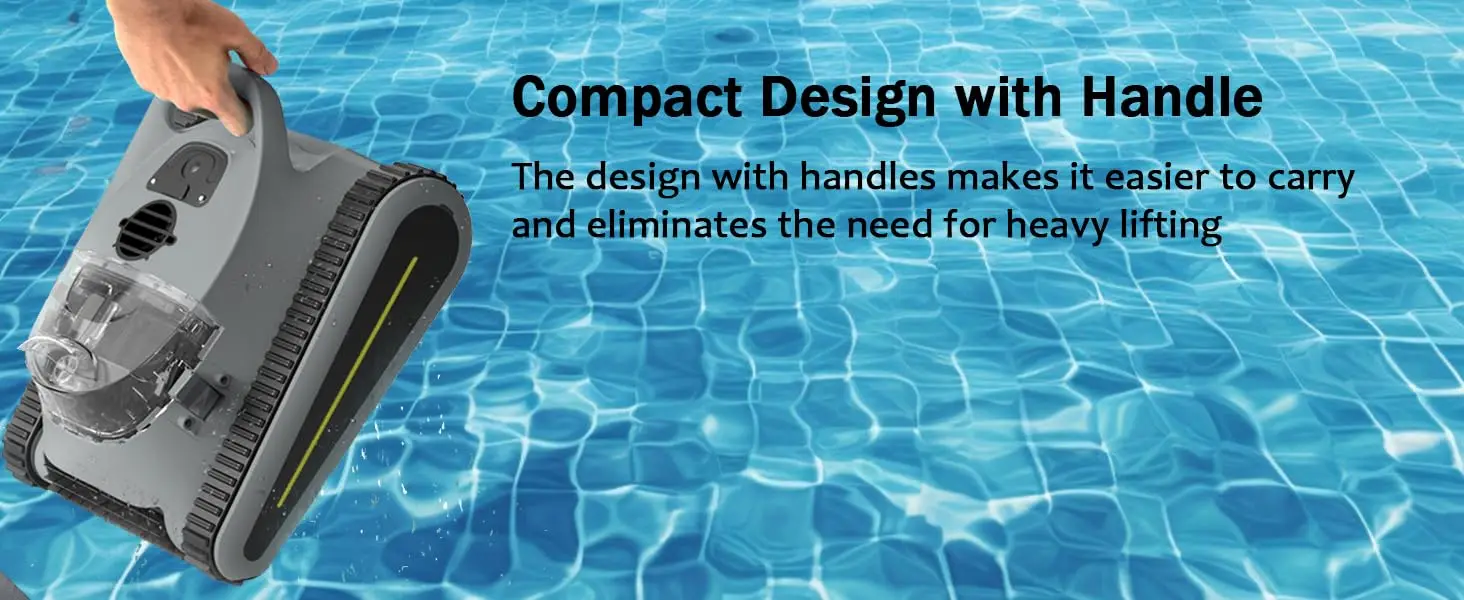 (2025 New) Seauto Crab Pro Cordless Robotic Cleaner, for Inground Pools up to 2000 Sq.ft, All and Waterline Cleaning Vacuum