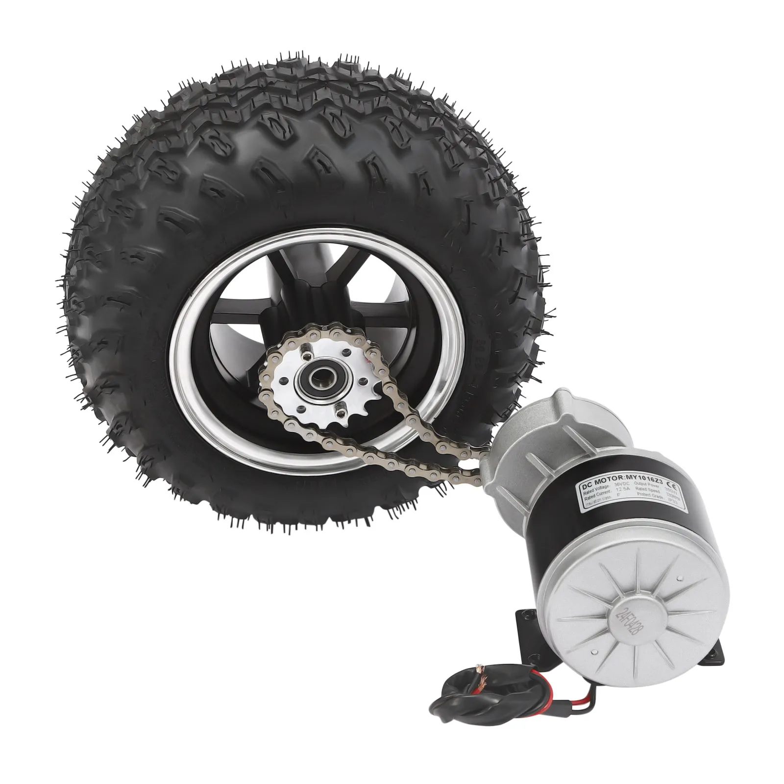 24V/250W 36V/350W Electric Scooter Conversion Kit 10" Dual Wheels Brush Gear Motor Drive Air Wheel w/Reverse Gear+Thumb Throttle