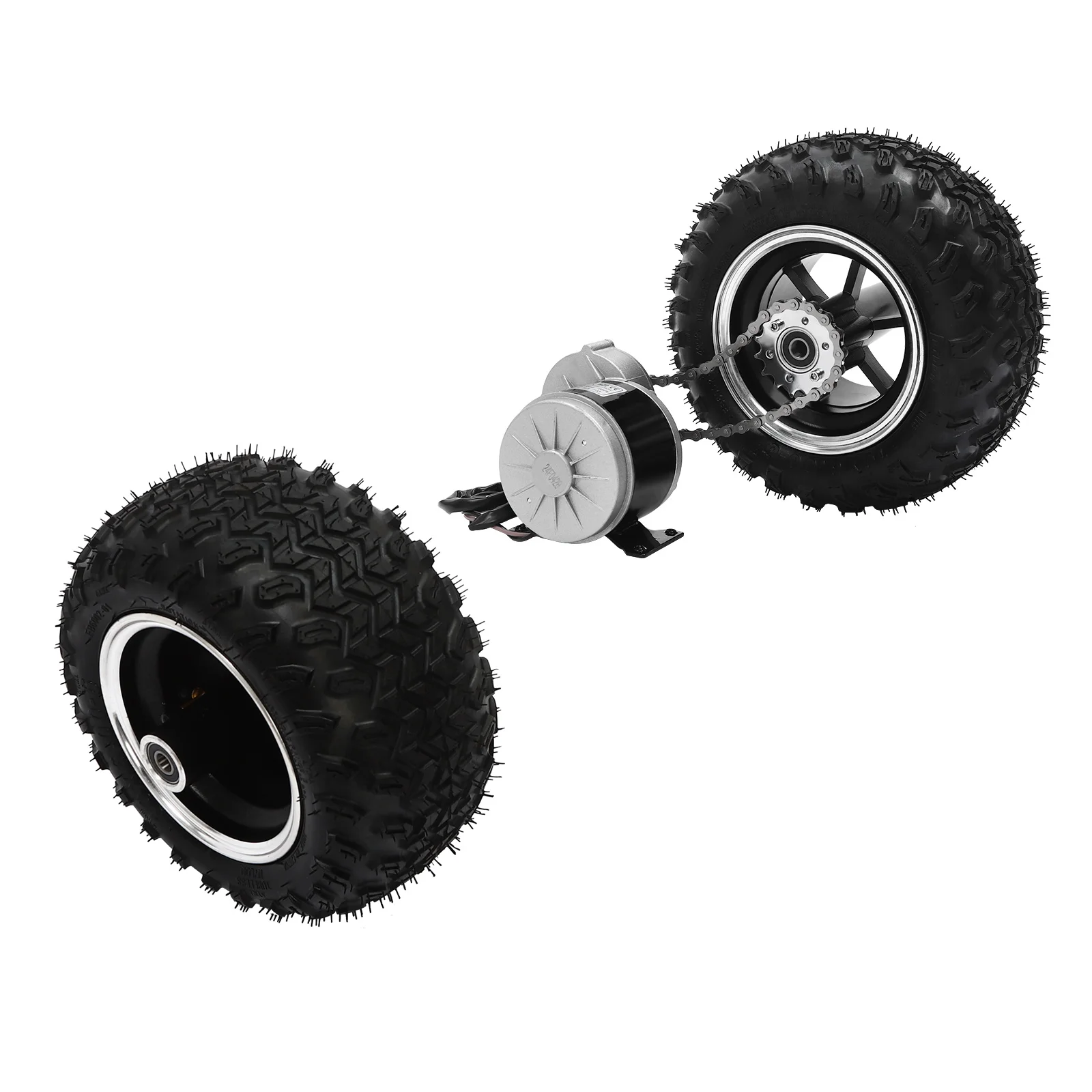 24V/250W 36V/350W Electric Scooter Conversion Kit 10" Dual Wheels Brush Gear Motor Drive Air Wheel w/Reverse Gear+Thumb Throttle
