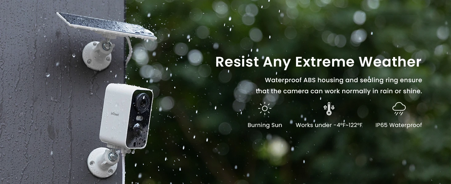 ieGeek 2K Telecamera di sicurezza solare senza fili all'aperto con visione notturna a colori, sistemi di telecamere CCTV a batte