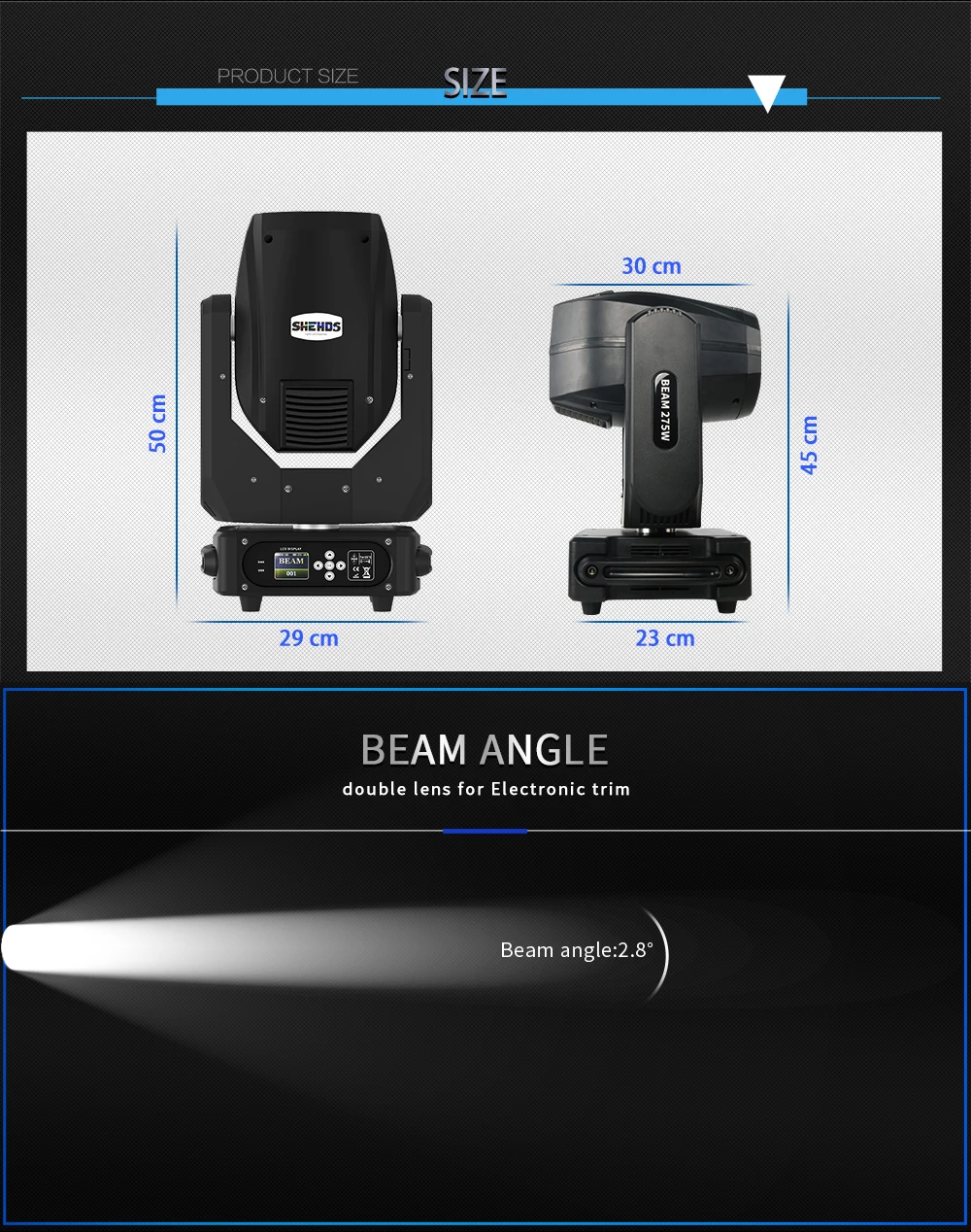 SHEHDS Bulb Beam 275W 10R Moving Head Lighting for DJ Projector Disco Professional Stage Equipment