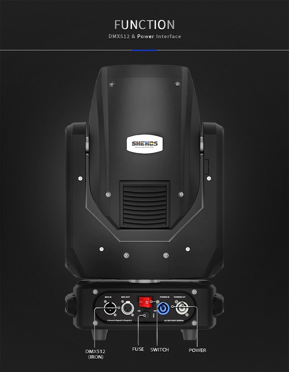 SHEHDS Bulb Beam 275W 10R Moving Head Lighting for DJ Projector Disco Professional Stage Equipment