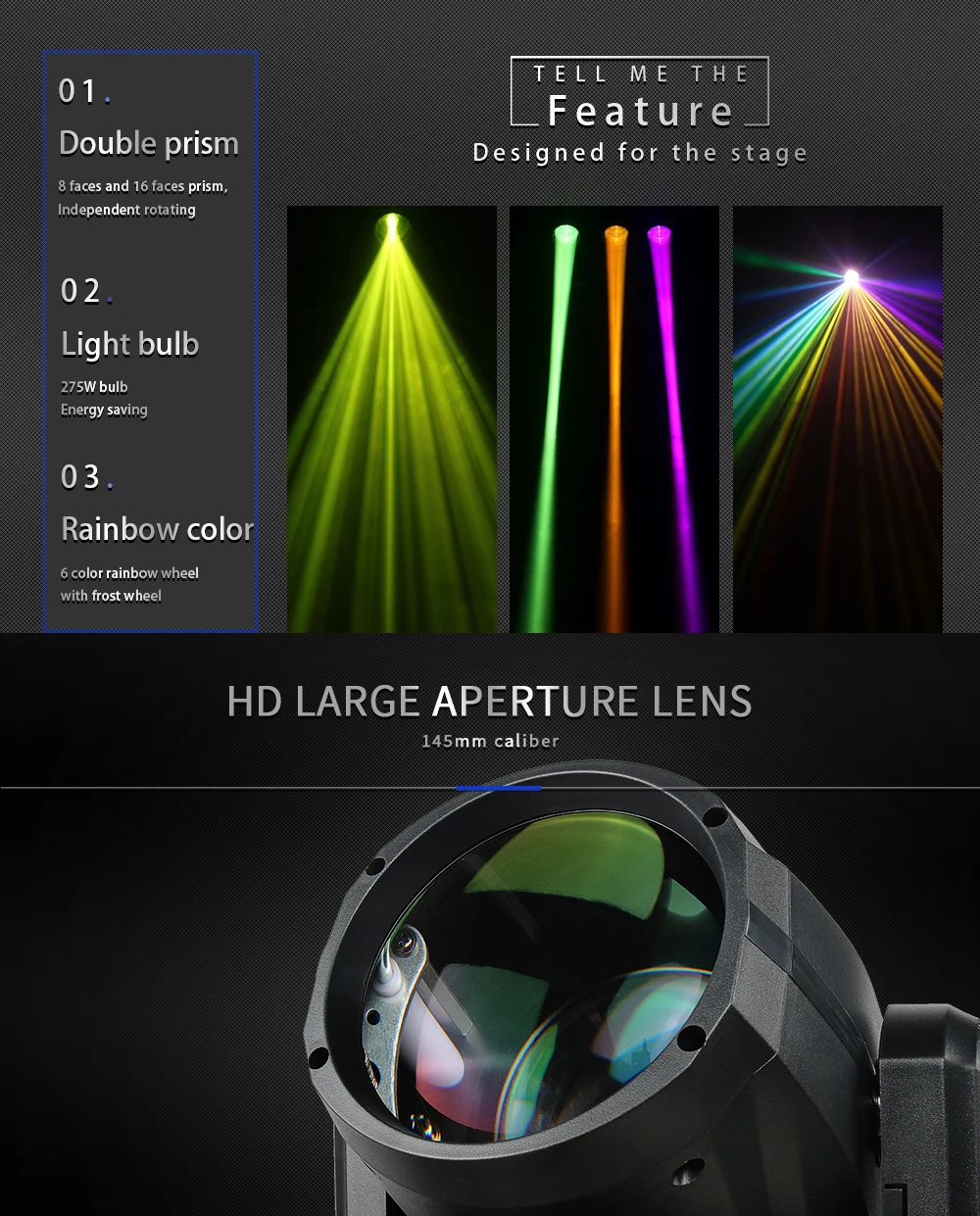 SHEHDS Bulb Beam 275W 10R Moving Head Lighting for DJ Projector Disco Professional Stage Equipment