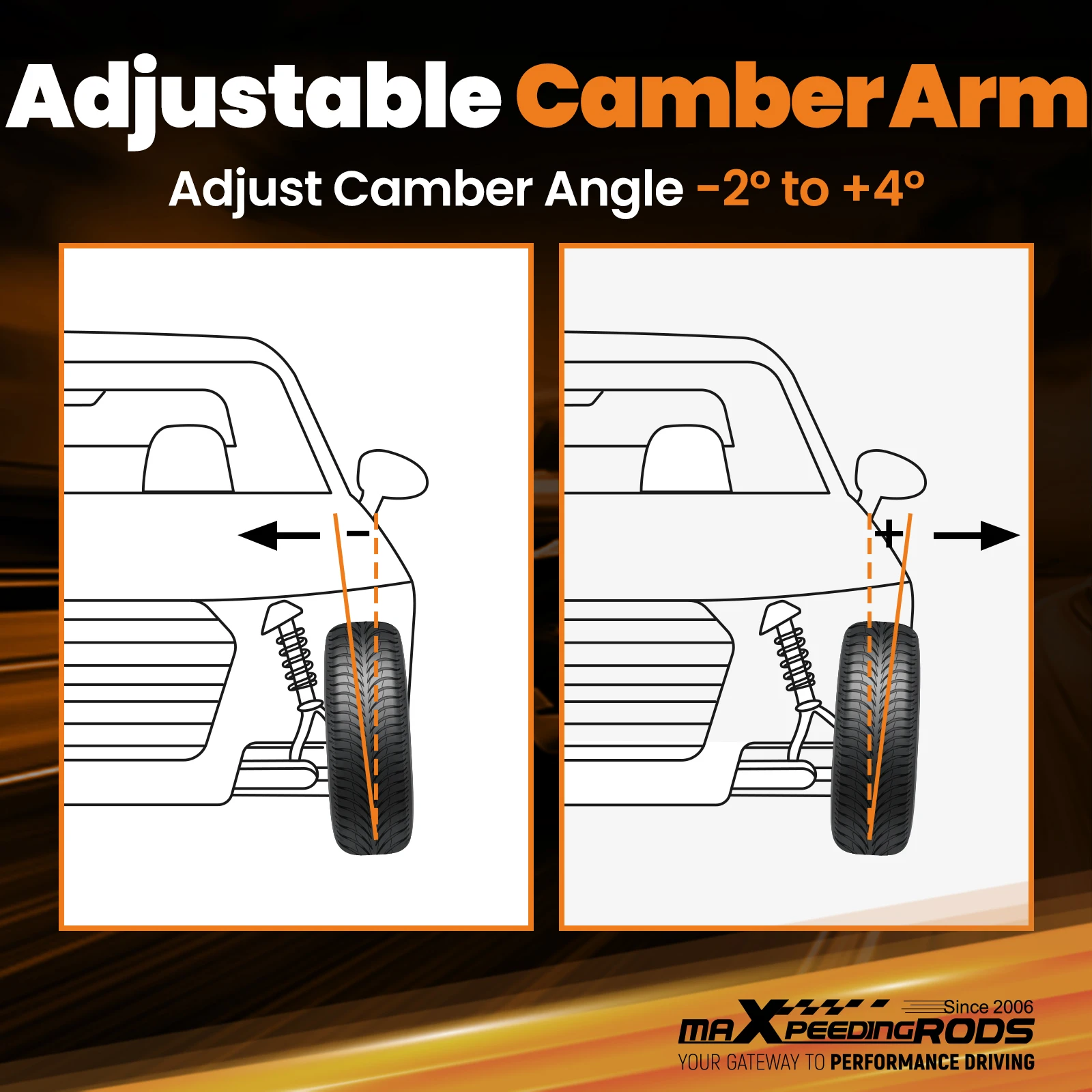 2pcs Rear Adjustable Camber Control Arms Kit for Honda CRV 2002-2006 Element