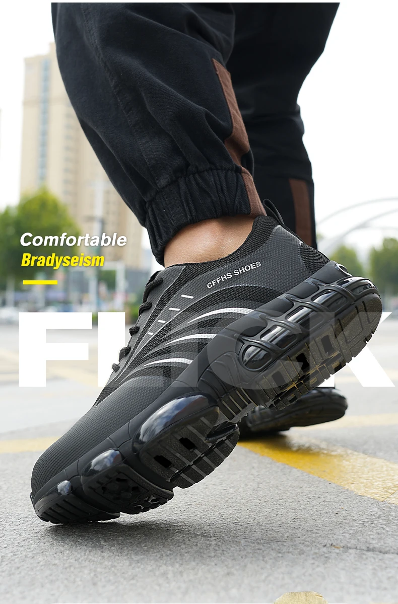 Breathable, lightweight and comfortable anti-smash and anti-puncture safety shoes