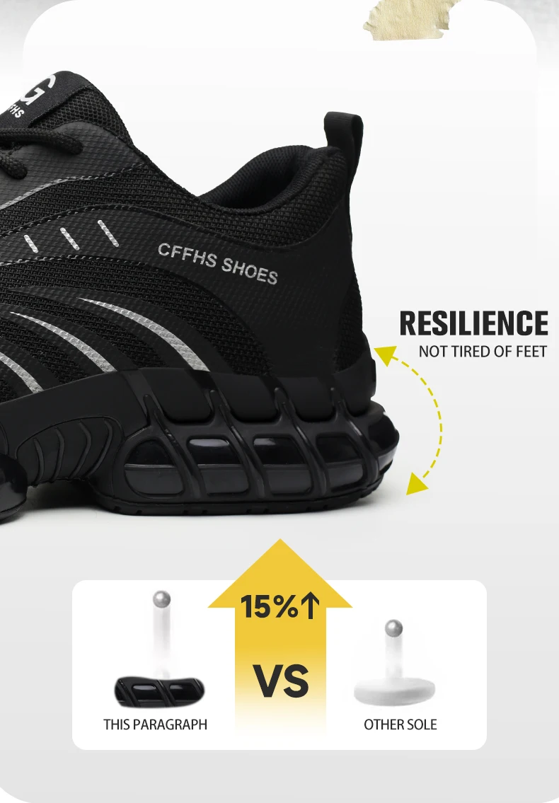 Breathable, lightweight and comfortable anti-smash and anti-puncture safety shoes