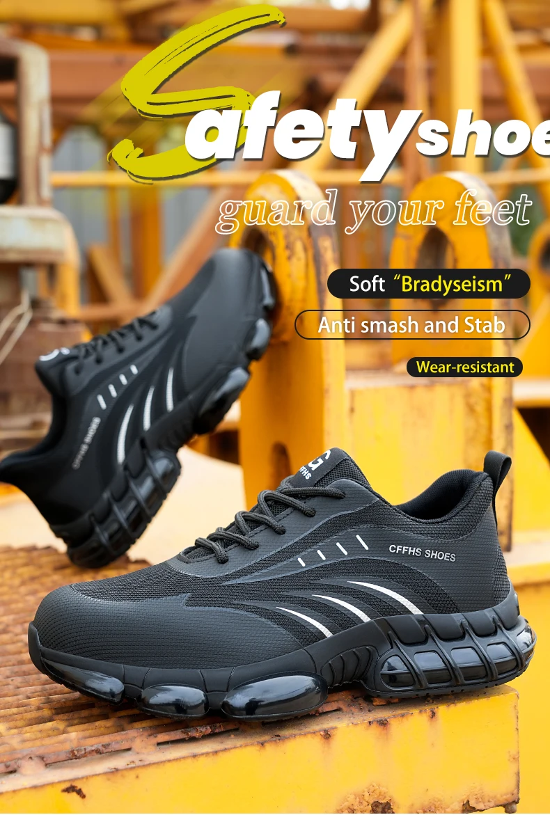 Breathable, lightweight and comfortable anti-smash and anti-puncture safety shoes
