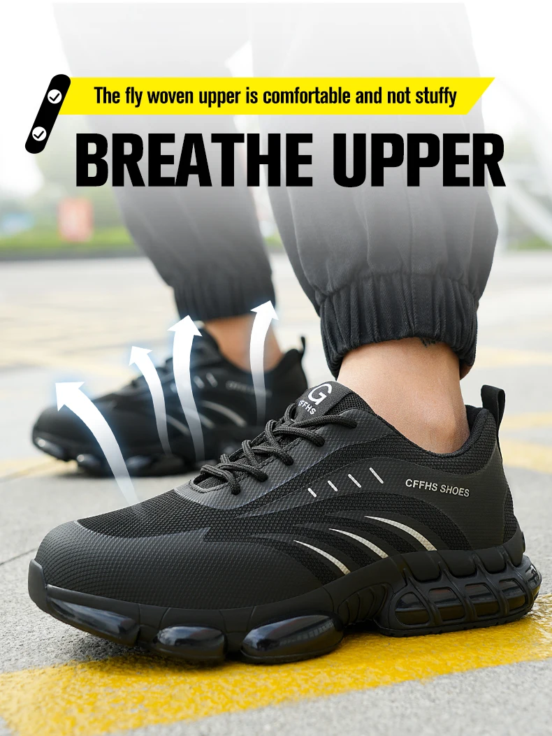 Breathable, lightweight and comfortable anti-smash and anti-puncture safety shoes