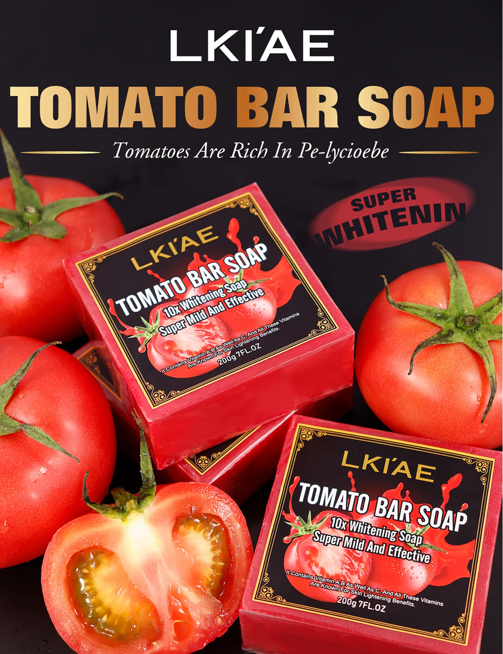 Natural Thailand Lycopene Powder Fruit Fragrance 10X Vitamin C Skin Care Beauty Whitening Face Soap For Black Spots