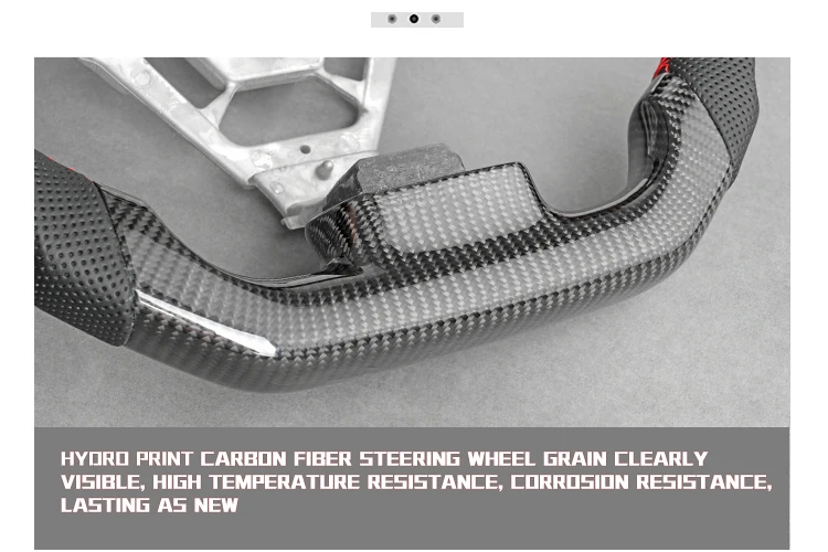 Carbon Fiber Steering Wheel Perforated Leather Fit For Nissan 350z 2003-2008 Flat Bottom Racing Wheel