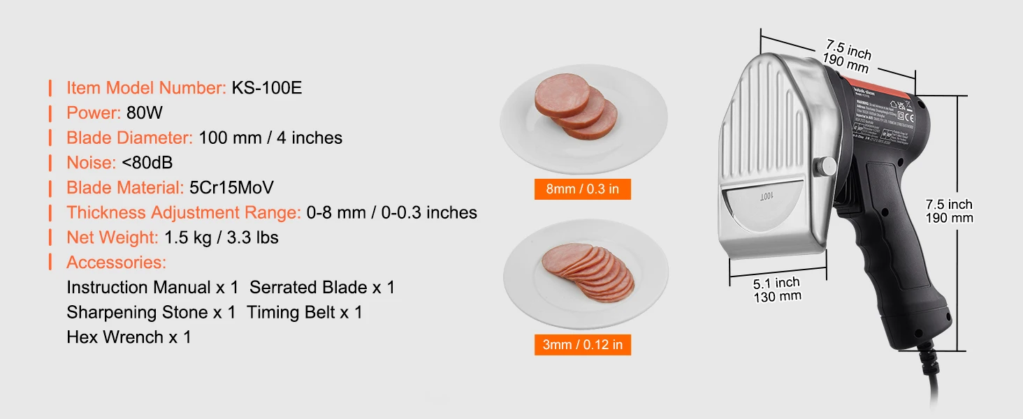 SucceBuy Electric Shawarma Knife, Cordless Battery Professional Turkish Knife Commercial Stainless Steel Gyro Cutter