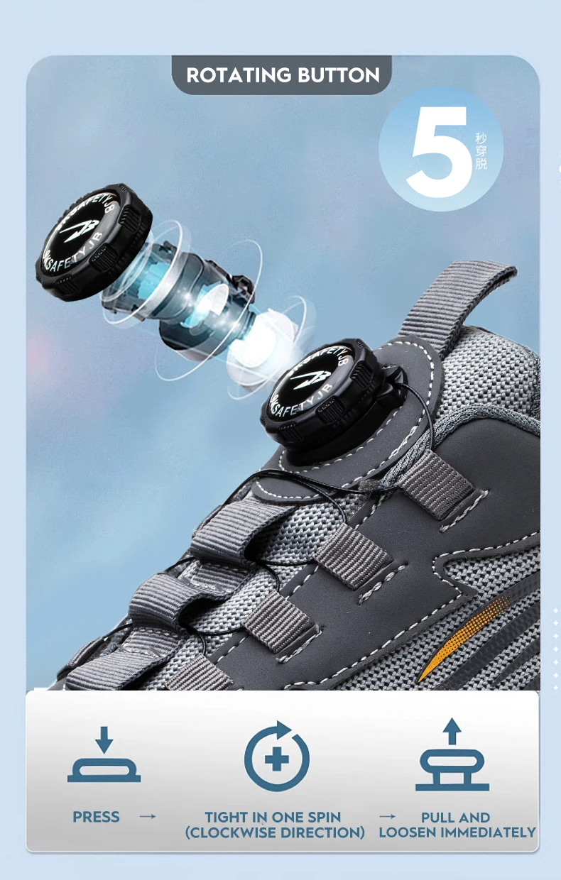 Breathable lace-free soft sole comfortable anti-smash anti-puncture labour insurance shoes