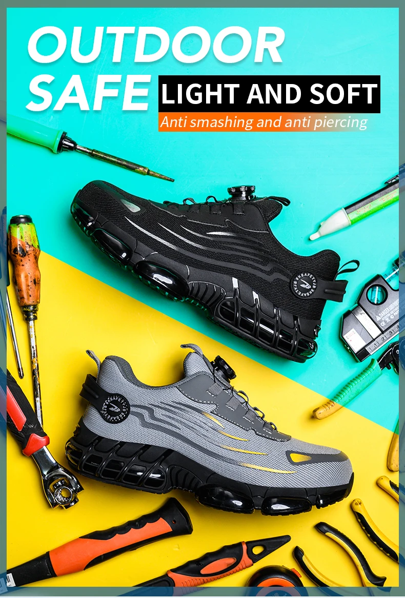 Breathable lace-free soft sole comfortable anti-smash anti-puncture labour insurance shoes