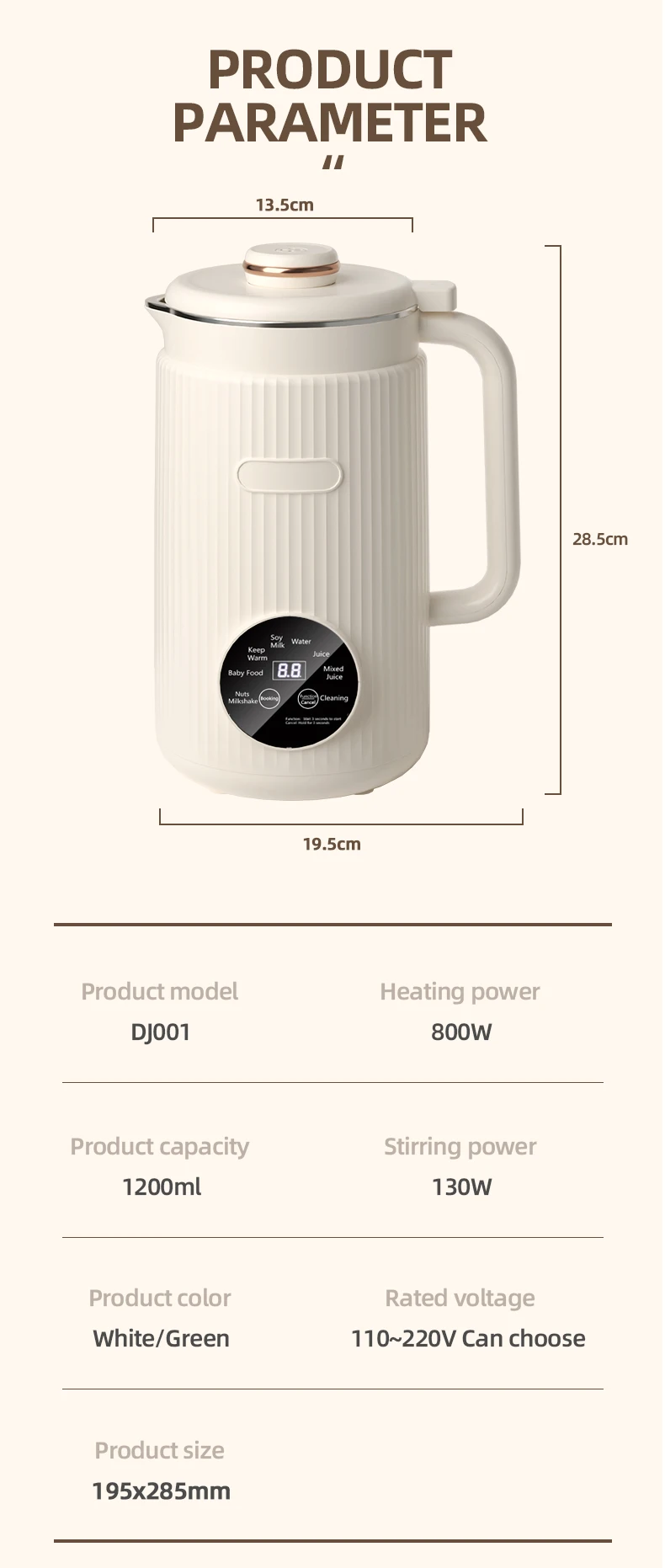 8-in-1 Multifunctional Automatic Nut Milk Machine&Coffee Maker, 40oz Auto Self-Cleaning Delay Start, Keep Warm Boil