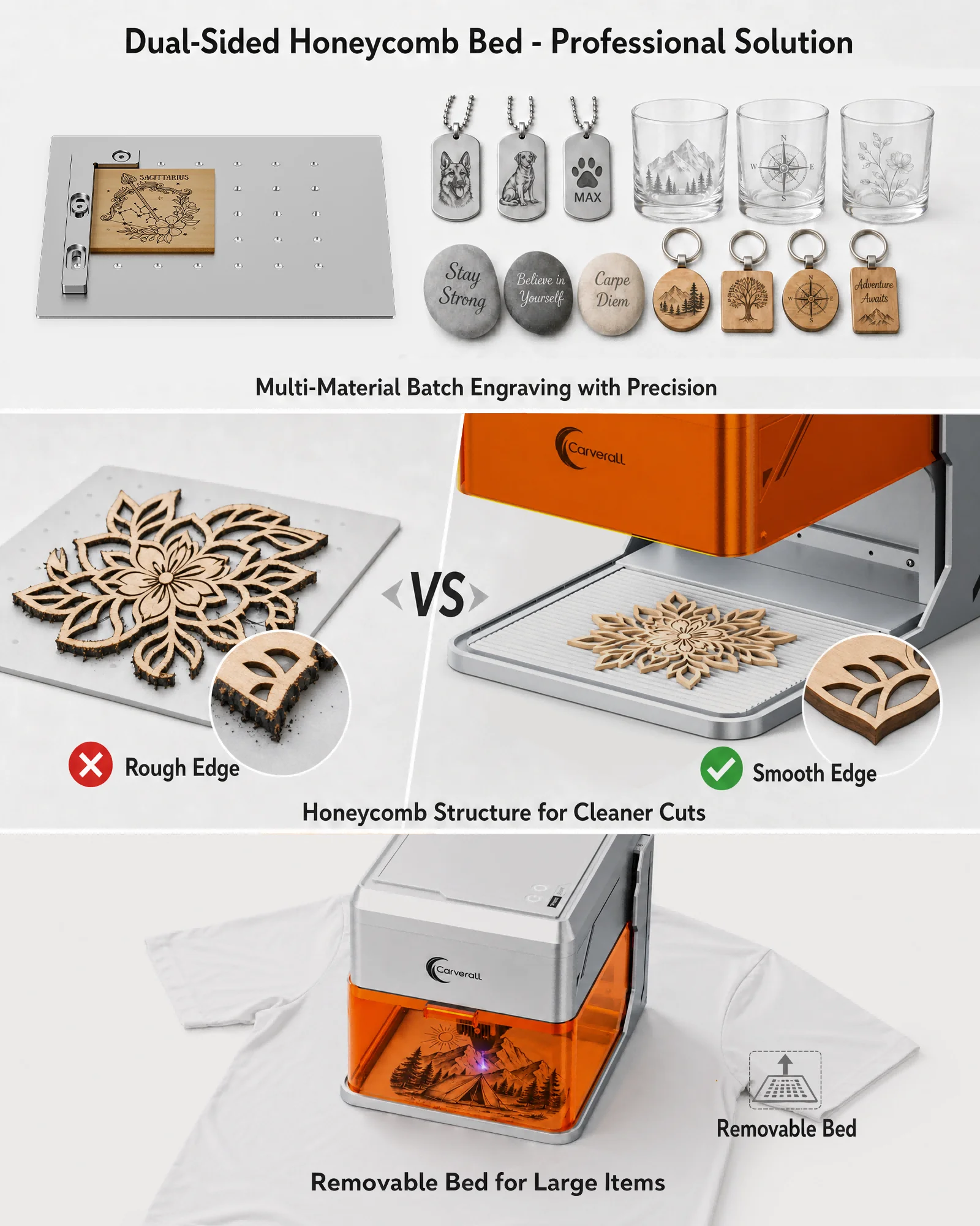 Carverall A1 Pro Laser Engraver Cutter with HD Camera, 7W/12W Diode Laser Machine, Class 1 Enclosed, 15000mm/min High Speed, 3-Level Height, WiFi App Control, for Wood Leather Metal Acrylic, Home DIY Small Business