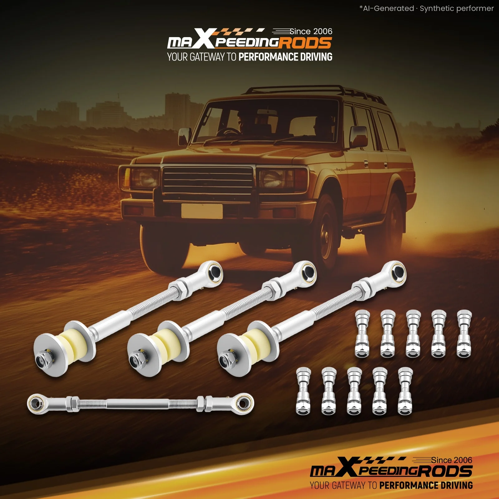 4x Front +Rear HD Sway Bar Extension Kit for Nissan Patrol GU Y61 2-8"inch Lift