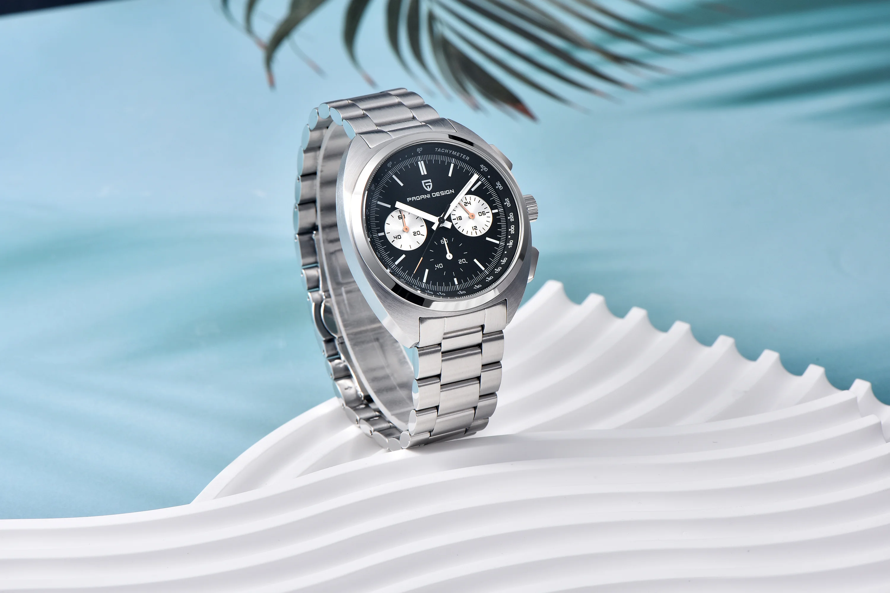 PAGANI DESIGN Men's Watches Retro Panda Dial Quartz Watch Men Japan VK63 Chronograph Sapphire glass Wrist Watch Men 2024 New