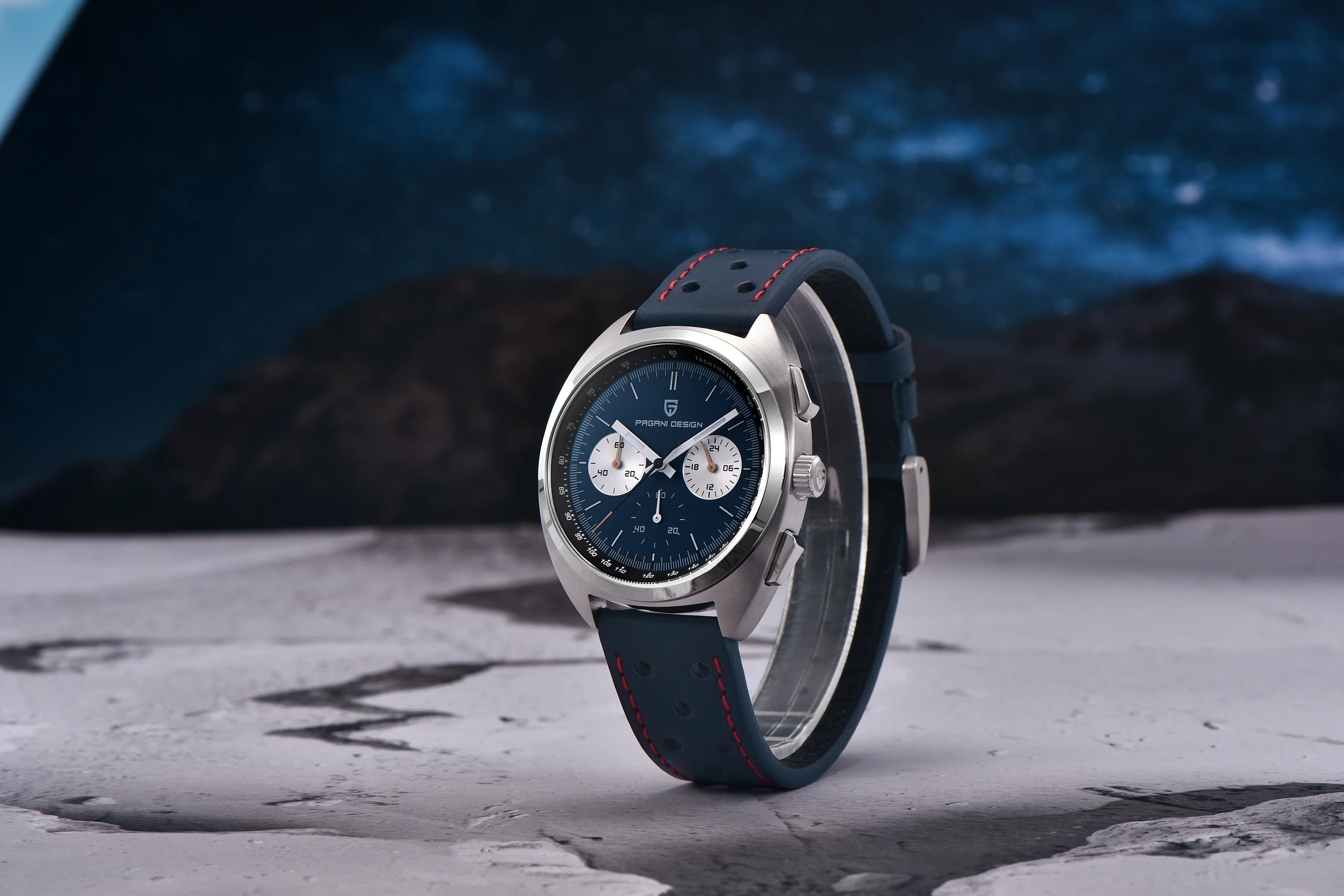 PAGANI DESIGN Men's Watches Retro Panda Dial Quartz Watch Men Japan VK63 Chronograph Sapphire glass Wrist Watch Men 2024 New