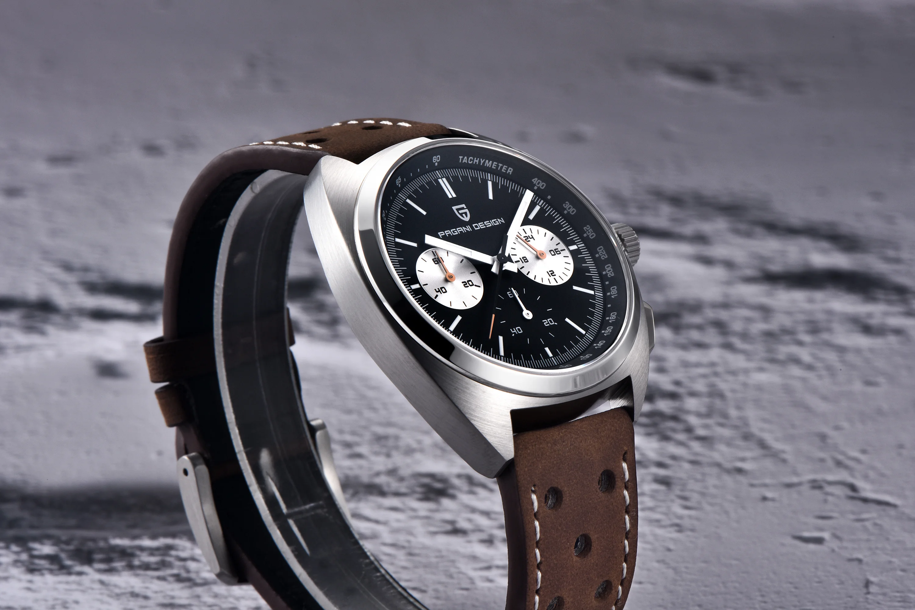 PAGANI DESIGN Men's Watches Retro Panda Dial Quartz Watch Men Japan VK63 Chronograph Sapphire glass Wrist Watch Men 2024 New